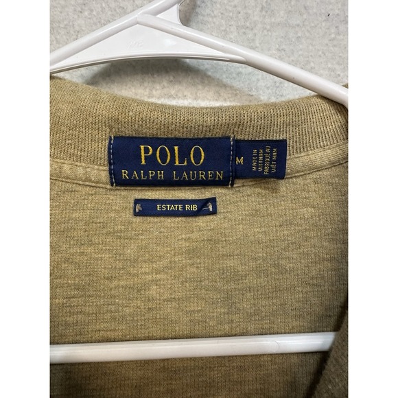 Polo Ralph Lauren Sweater Medium 1/4 Zip Brown Pullover Estate Rib Cotton - Picture 4 of 9